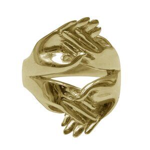 Verameat Four Hand Massage Ring in Gold Brass - 7.5